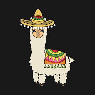 Alpaca with a mexican hat. T-Shirt