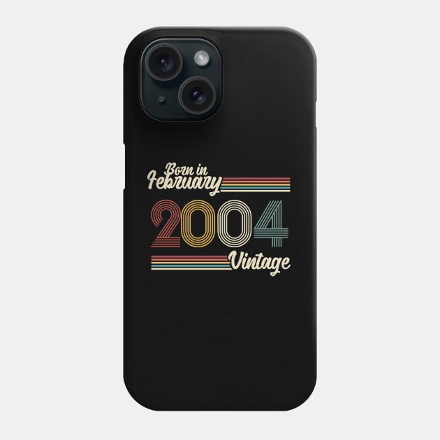 Vintage Born in February 2004 Phone Case by Jokowow