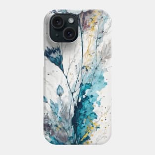 Abstract Flower vibrant Blue Splashes Phone Case