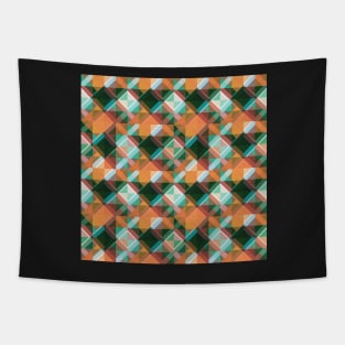 Psychedelic Geometric Orange & Green Tapestry