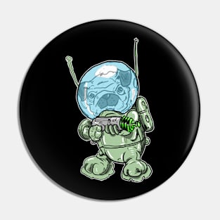 Space Pug with a RayGun Pin