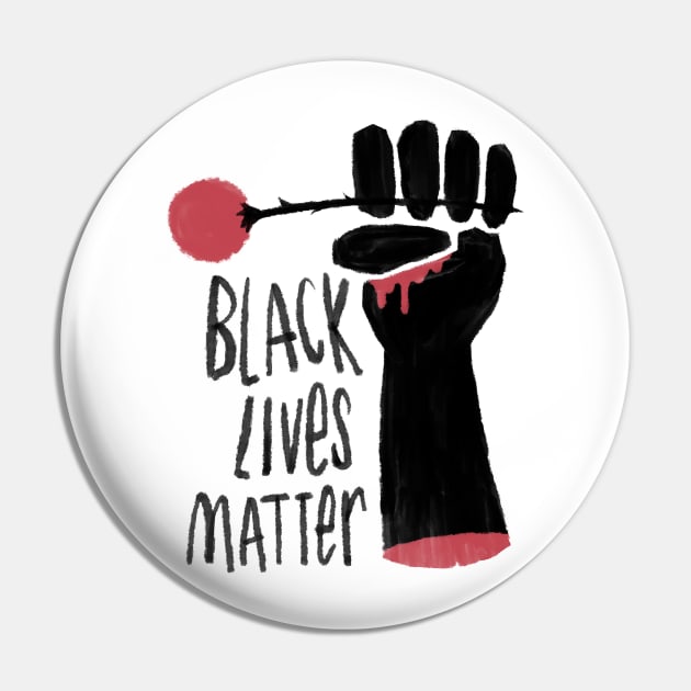 We all bleed the same color | Black lives Matter Pin by Chewbarber