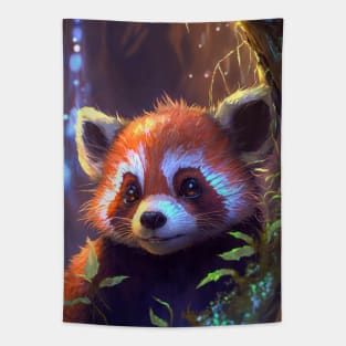 Red Panda Animal Portrait Painting Dark Character Spirit Tapestry