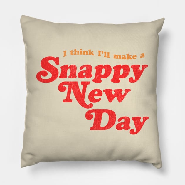 Snappy New Day - Mr. Rogers inspired retro design by KellyDesignCompany Pillow by KellyDesignCompany
