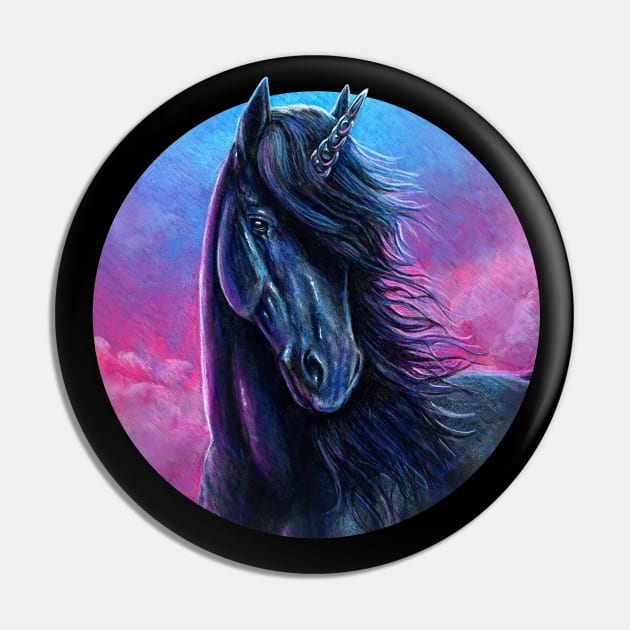 Ebony Unicorn Pin by MoniWolf