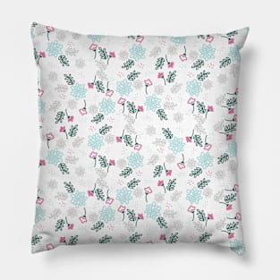 Blue Floral Pattern Pillow