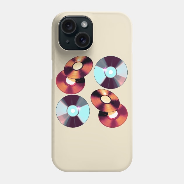 Retro CD DVD discs Phone Case by F-for-Fab