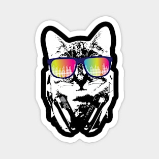 Music Cat Shirt Cool Kitten Headphones Sunglasses Magnet