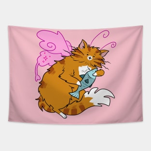 Orange Tabby Cat Fairy Tapestry