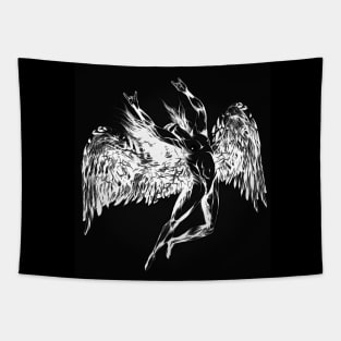 THE ICARUS SYNDROME - heavy metal black paint Tapestry