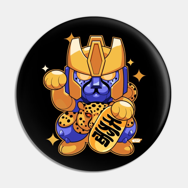 Gold Lucky Cat-tron Pin by ZeroMayhem