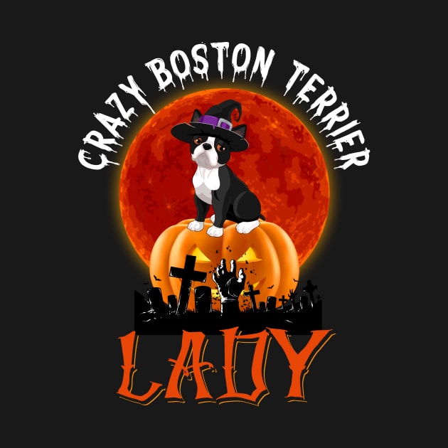 Crazy Boston Terrier Lady Funny Gift Halloween by Dianeursusla Clothes