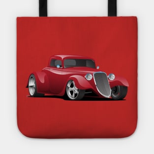 Custom American Red Hot Rod Car Tote