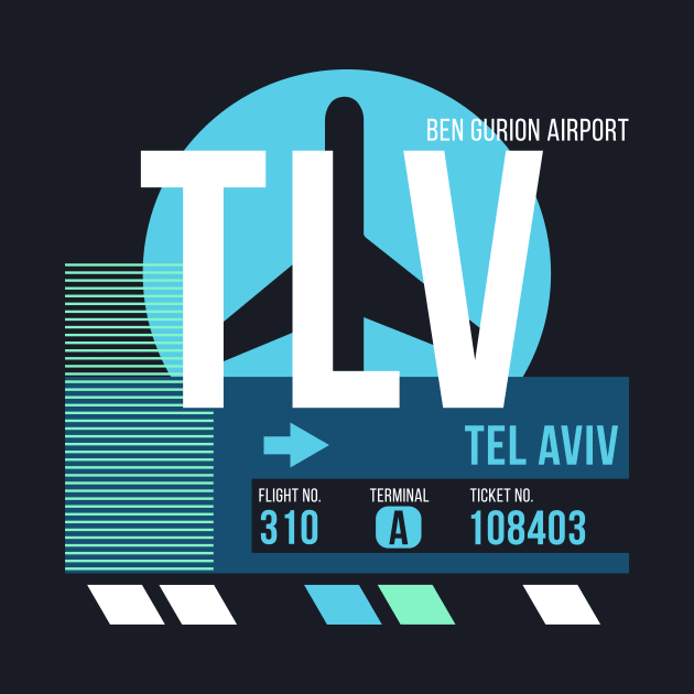 Tel Aviv (TLV) Airport Code Baggage Tag by SLAG_Creative