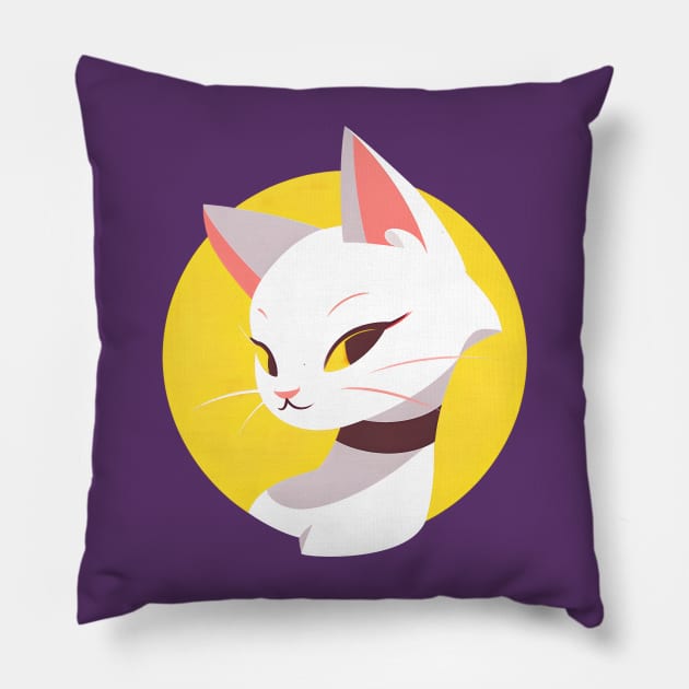 Whisker Wonders Yellow Pillow by snipcute