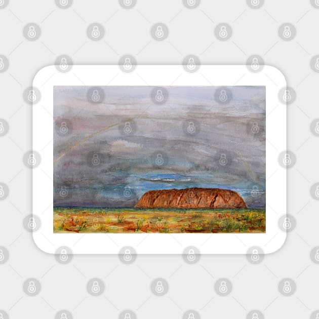 Uluru – Watercolour Magnet by pops