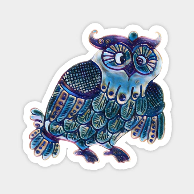 Blue owl Magnet by Gogodzy