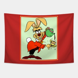 March Hare : Abstract Rabbit Pouring Tea Print Tapestry