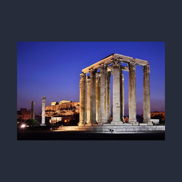 The Temple of Olympian Zeus & the Acropolis by Cretense72