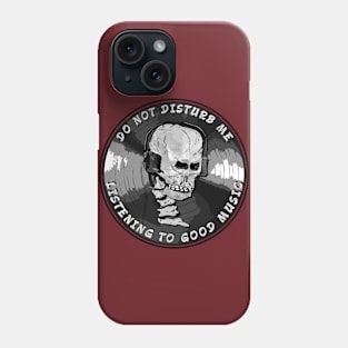 skull listening to music Phone Case