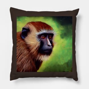 Monkey Portrait . Pillow