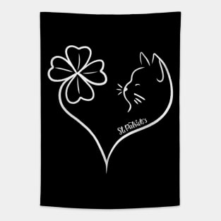 St Patrick's clover cat Tapestry