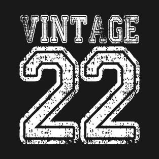 Vintage 22 2022 1922 T-shirt Birthday Gift Age Year Old Boy Girl Cute Funny Man Woman Jersey Style T-Shirt