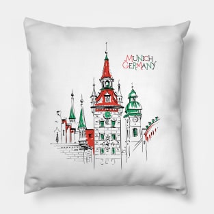 Old Town Hall in Munich, Germany Pillow