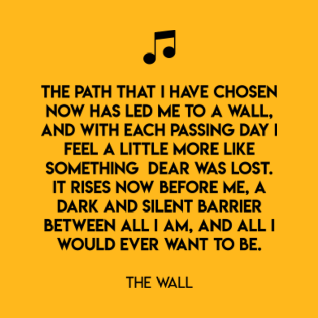 The Wall lyrics tee The Wall TShirt TeePublic