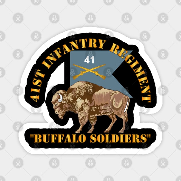 41st Infantry Regiment - Buffalo Soldiers w 41st Inf Guidon Magnet by twix123844