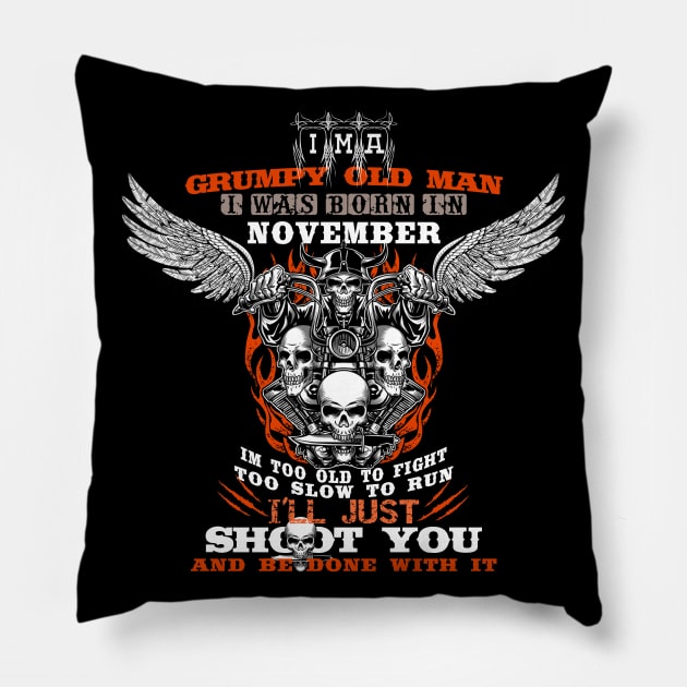 Grumpy Old Man born legend Pillow by CHNSHIRT