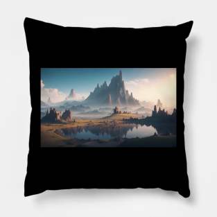 Natural landscape on another planet Pillow