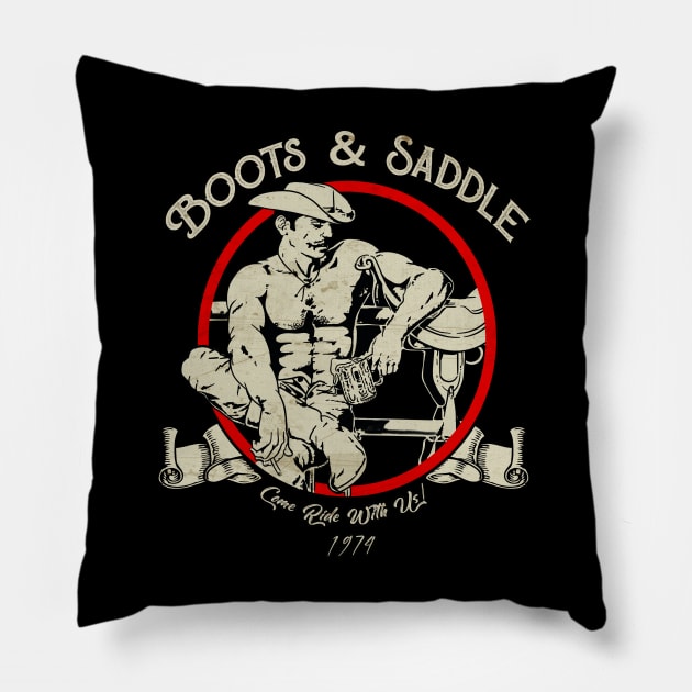 Boots & Saddle NYC // Vintage Design Pillow by Niko Neon