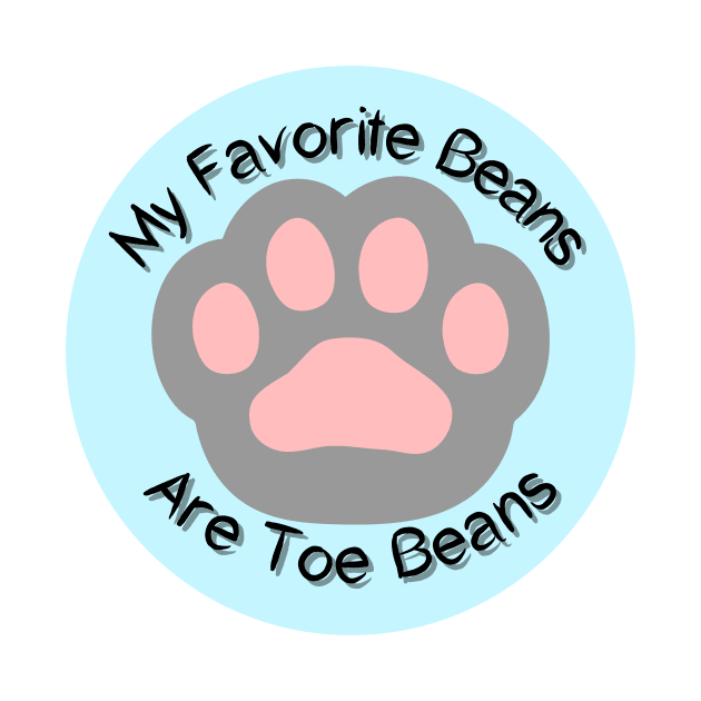 My Favorite Beans Are Toe Beans Gray Blue by AKawaiiPastels