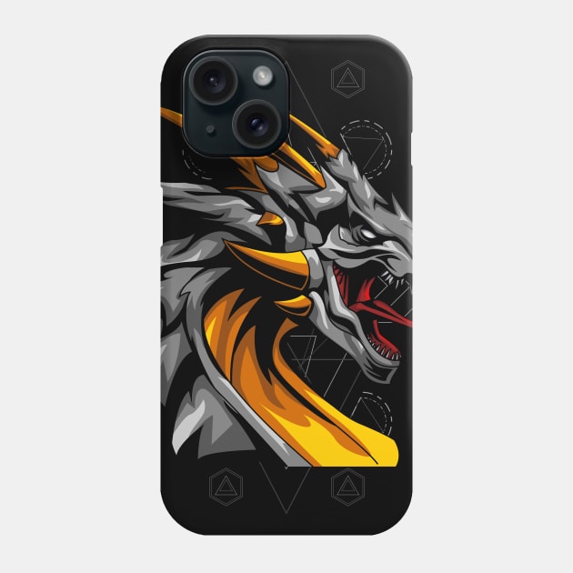 dragon head line art Phone Case by SHINIGAMII