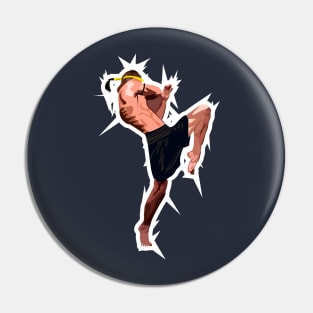 Retro Muay Thai Fighter Pin