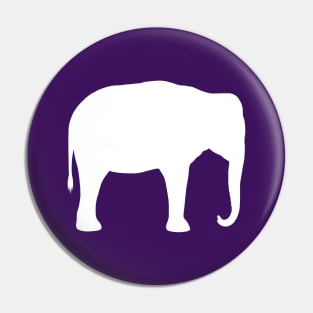 Asian Elephant Silhouette | White Elephant Pin