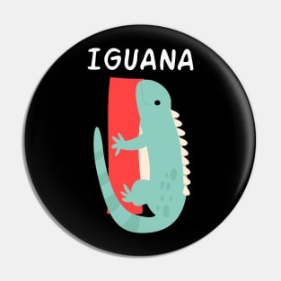 Iguana Alphabet Funny Pin