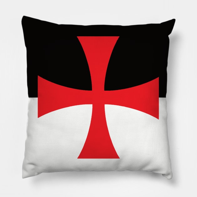 Templar Banner Pillow by blackroserelicsshop@gmail.com