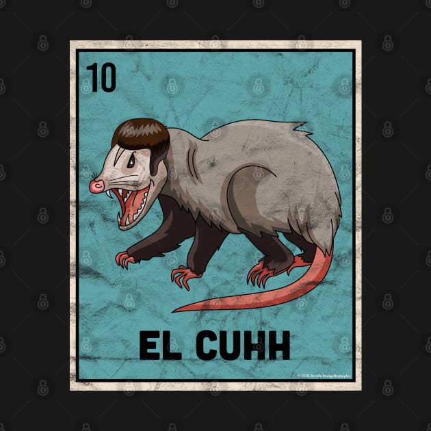 El Cuhh Takuache Cuh Opossum Funny Mexican Playing Card Tee by OrangeMonkeyArt