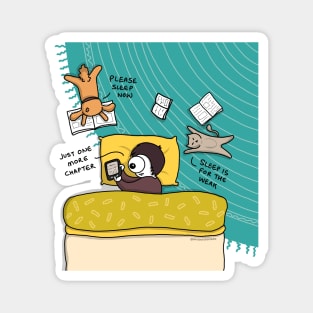 Sleep is for the week - Cat Reading - Dog Reading - mydoodlesateme Magnet