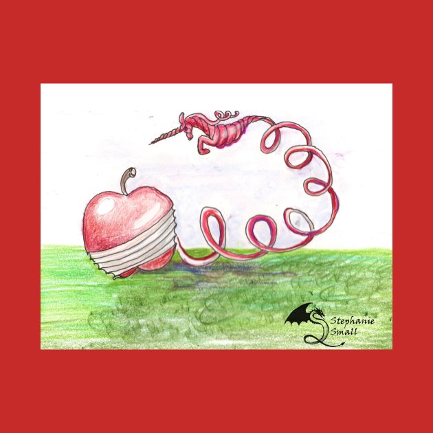 Red Apple Unicorn Horse Pony Lover Equestrian Fruit Loves Funny Silly by pegacorna