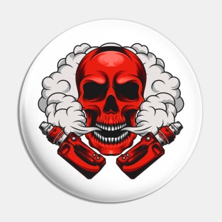 Vaping skull - smoking is never die Pin