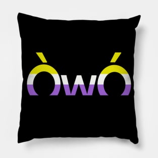 ÒwÓ nonbinary angry owo pride emoticon Pillow