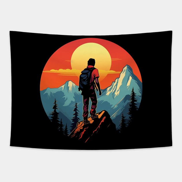 Rock Climbing Vintage Climber Tapestry by Happy Shirt