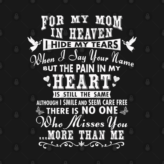 For My Mom in Heaven, I Hide My Tears by The Printee Co