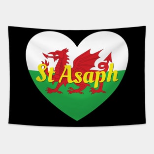 St Asaph Wales UK Wales Flag Heart Tapestry