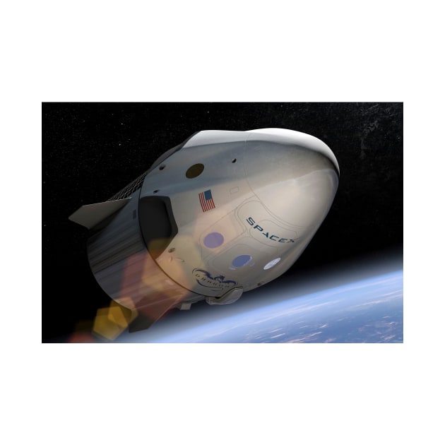 SpaceX's Crew Dragon in orbit, illustration (C030/9050) by SciencePhoto