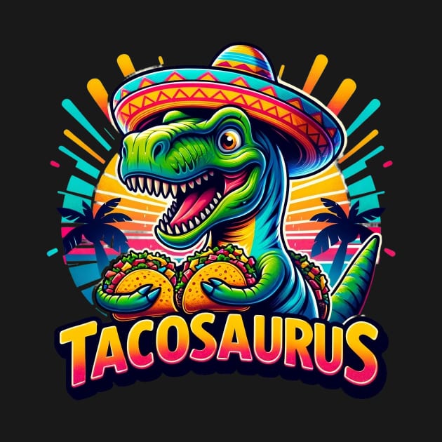 Colorful Tacosaurus Dinosaur Lover Fiesta Theme by ThatVibe