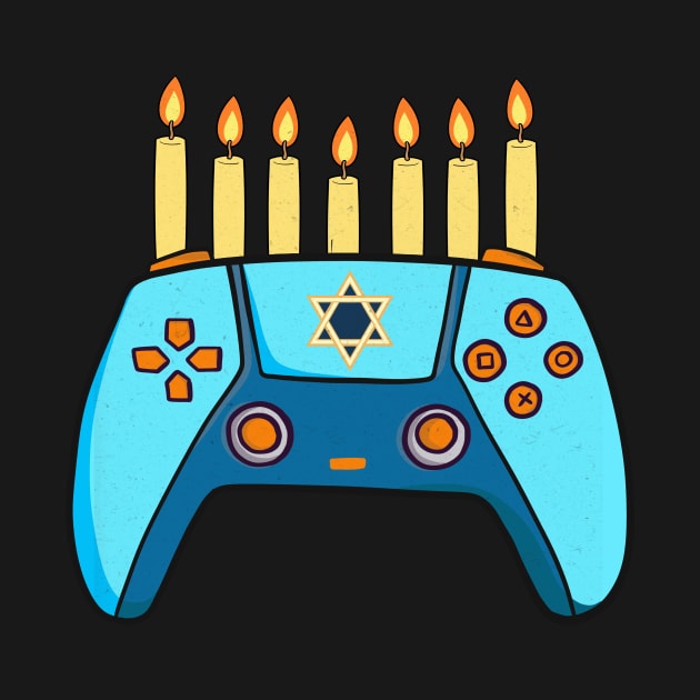Jewish Gamepad Happy Hanukkah Funny Gaming Pajama by larfly